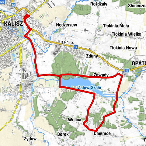 Kalisz - Szałe - Wolickie Góry - Stara Wolica