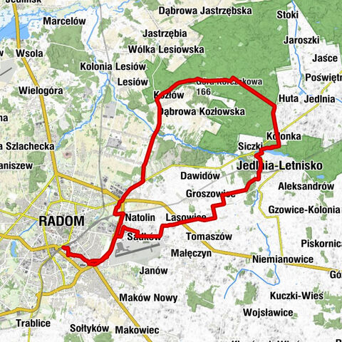 Radom Główny - Góra Korczakowa - Wielka Góra - Kościół pw. Świętej Faustyny Kowalskiej