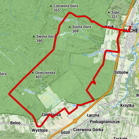 Suchedniów - Kruk - Występa - Zalezianka Górna