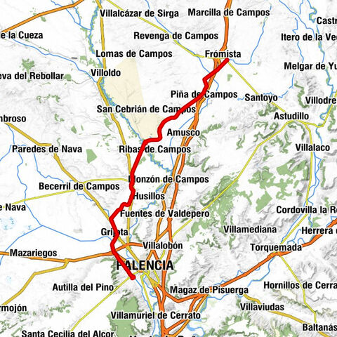 Piña de Campos - Calahorra de Ribas - Venta de Valdemudo - Palencia