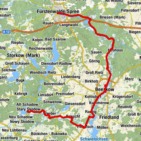 Alt-Schadow - Stary Škódow - Spreewaldhotel - Beeskow - Stadtzentrum