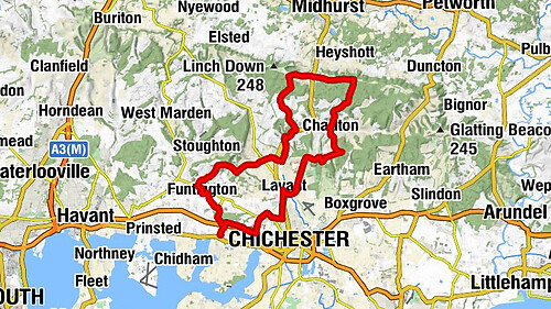 Bosham - Broadbridge - Chichester - Heyshott Down