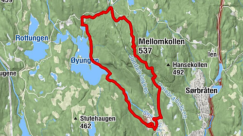 Nordre Skar - Kramla - Skarpsno - Mellomkollen