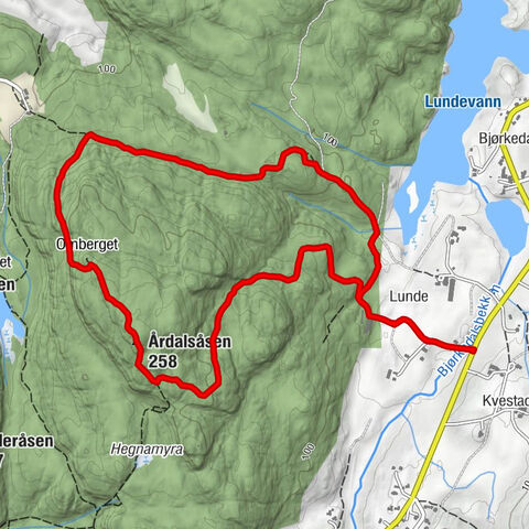 Porsgrunn - Lunde - Årdalsåsen