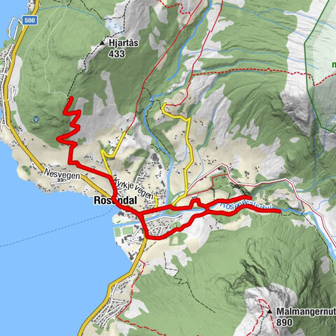 Rosendal - Snikkeriet - Klåberg - Rosendal kai