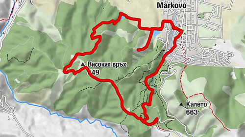 Марково - Високия връх - Манчова поляна - Двата ореха