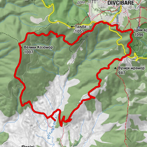 Тометино Поље - Црни врх - Велики Козомор - Мрчићи