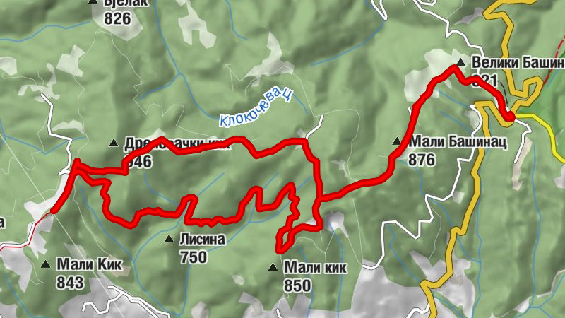 Дреновци - Мали Башинац - Велики Башинац - Каона