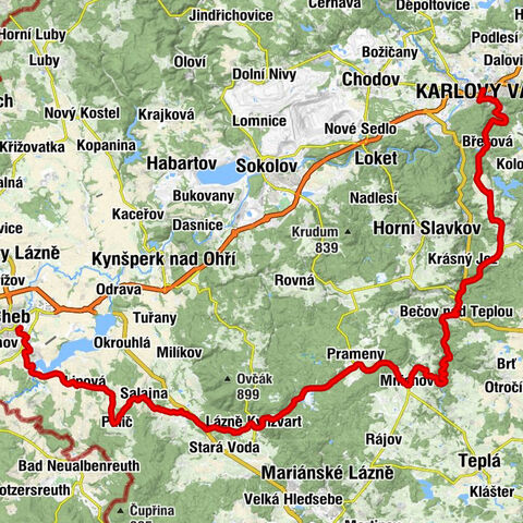 Cheb - Lázně Kynžvart - Bečov nad Teplou - Karlovy Vary