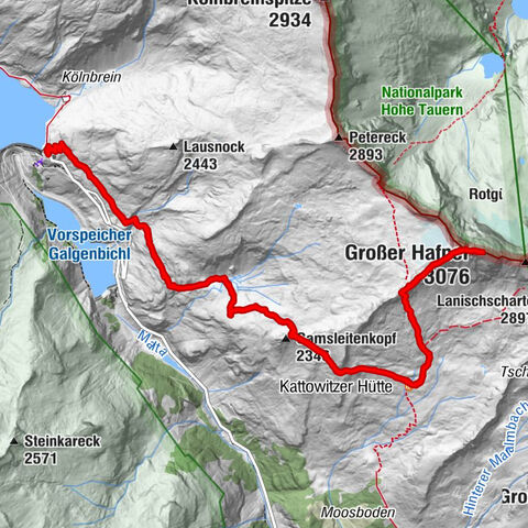 Kölnbreinspeicher zum Großen Hafner (3076m)