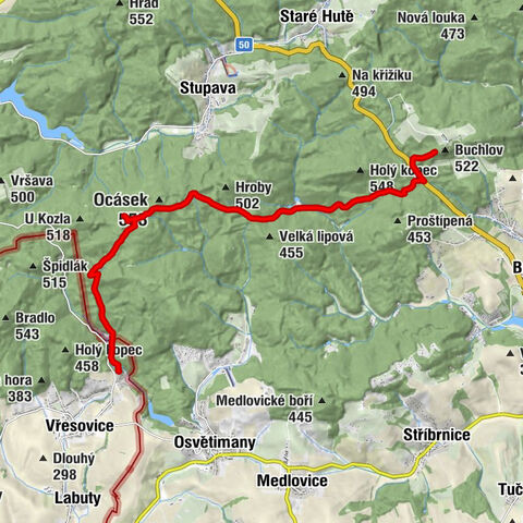 Von der Burg Buchlov nach Osvětimany