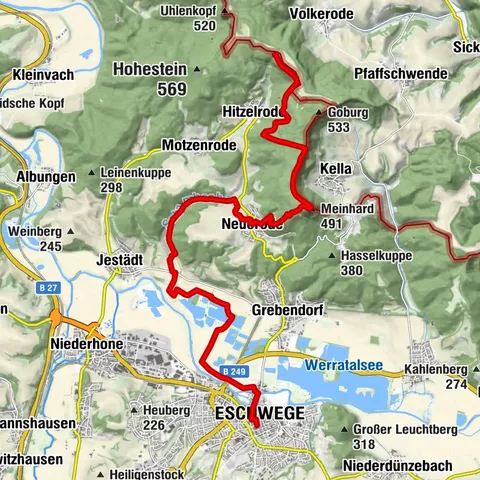 7th section Werra-Burgen-Steig Hessen - Walkable Green Belt