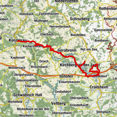 Autorundreise Hohenlohe: Jagsttal: Langenburg- Kirchberg  Künzelsau - Schloß Stetten - Langenburg - Kirchberg - Gaggstatt - Wallhausen - Gröningen