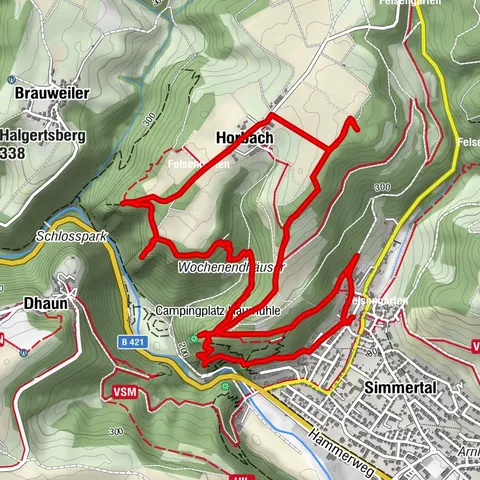 Simmertal,Rabenkanzel, Uhuwarte, Falkenstein,Felsengarten , Horbach , Simmertal
