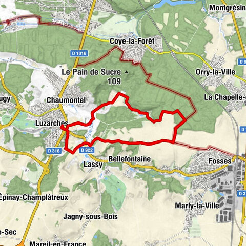 Circuit VTT Château d'Hérivaux : Eglise de Luzarches