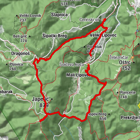 Šoiceva, PD Cerinski vir, Cerinski Vir, Japetić, Stražnik, Lipovec grad