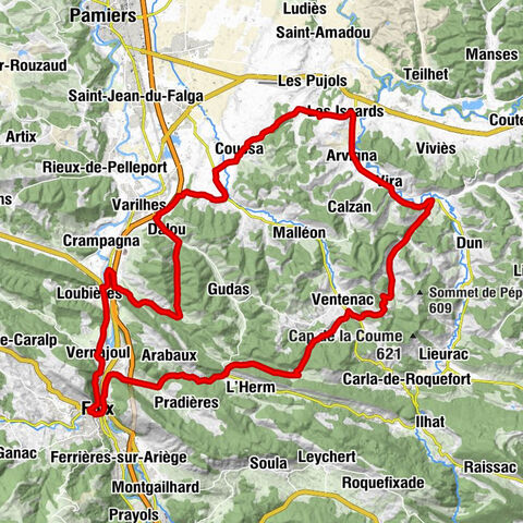 Circuit cyclotourisme - Dans les plaines autour de Foix