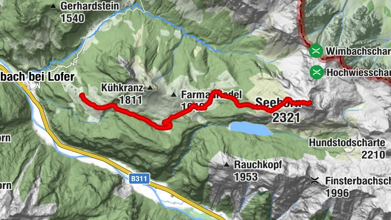 From Pürzlbach to Seehorn (2322 m)