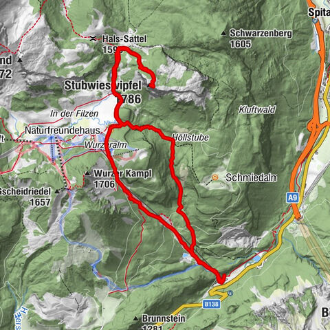 Stubwieswipfel über Höllgraben